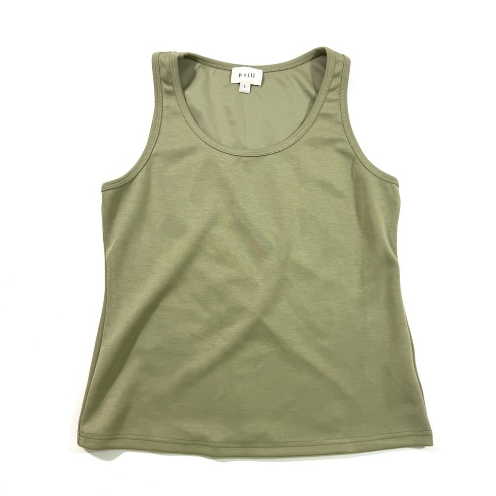 P Cill Ada Tank Top Green Super Soft Modal Blend